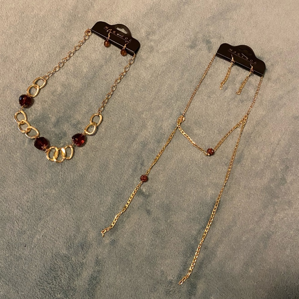 2 for 1 necklaces with matching earrings